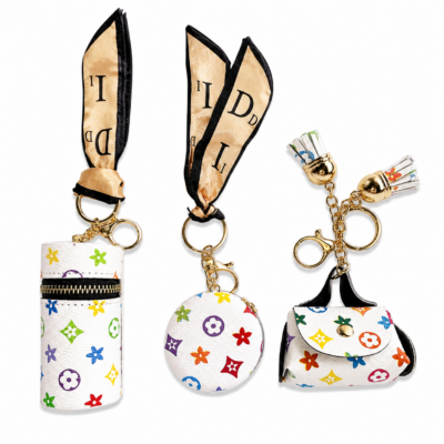 Luxury Inspired Multicolor Mini Keychain Accessory Set – 3 Piece Collection