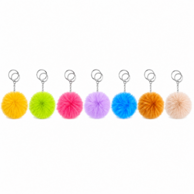 Fluffy Pom Pom Keychain
