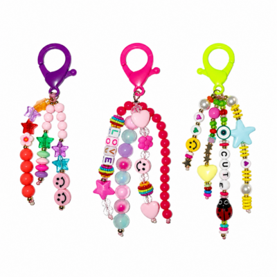 Beaded Bag Charm Keyring