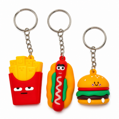 Fries, Hot Dog or Burger keyring