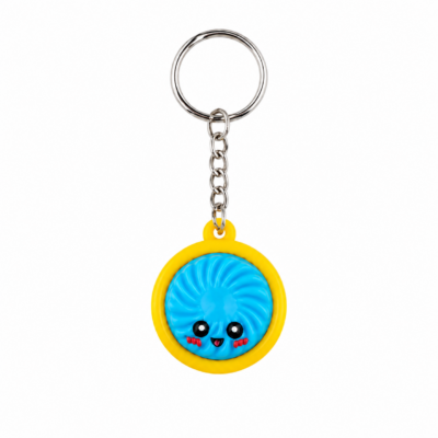 Cute Mini Bao Bun Keyring - Blue