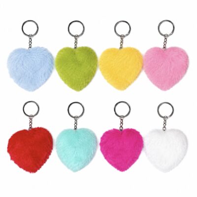Fluffy Heart Keyring