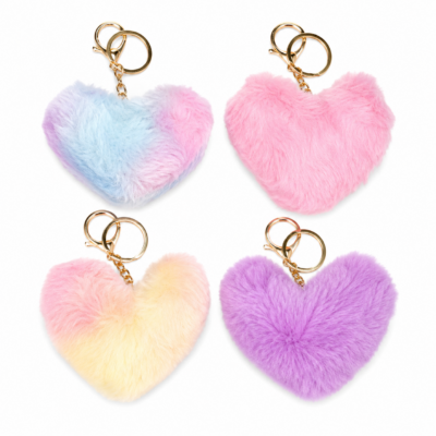 Fluffy Heart Keyring