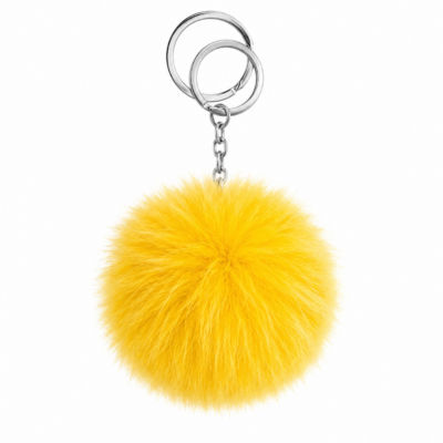 Fluffy Pom Pom Keychain - Yellow