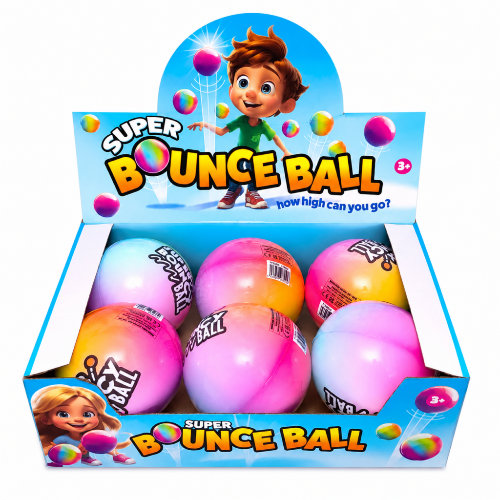 Wholesale Super Bounce Balls x6 | Kids Rainbow Bouncy Balls Toy Pack - Toys & Gifts | The Box Shop UK