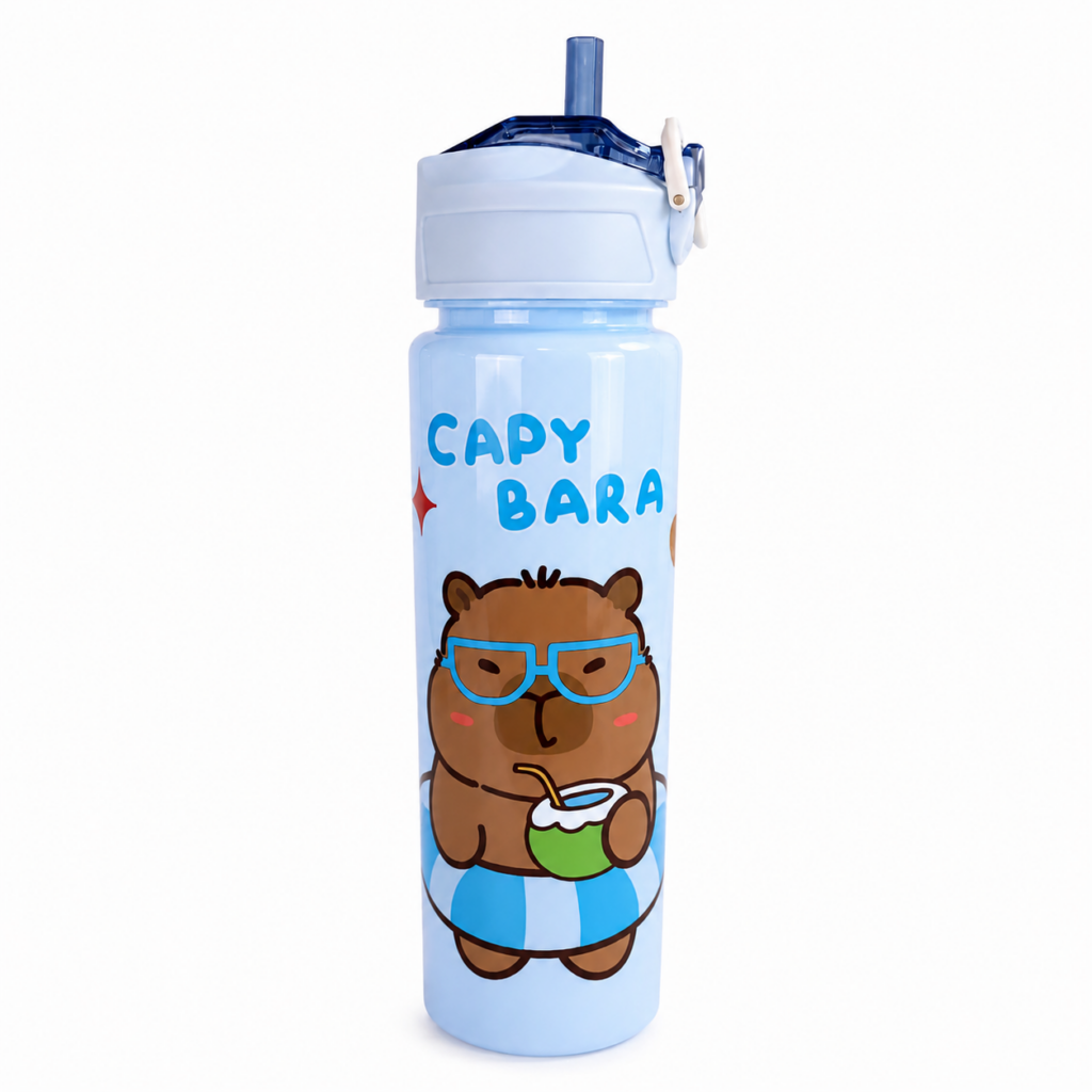 Wholesale 5 Pack Capybara Kids Water Bottles with Straw – Reusable Drinking Bottles - Home & Living | The Box Shop UK