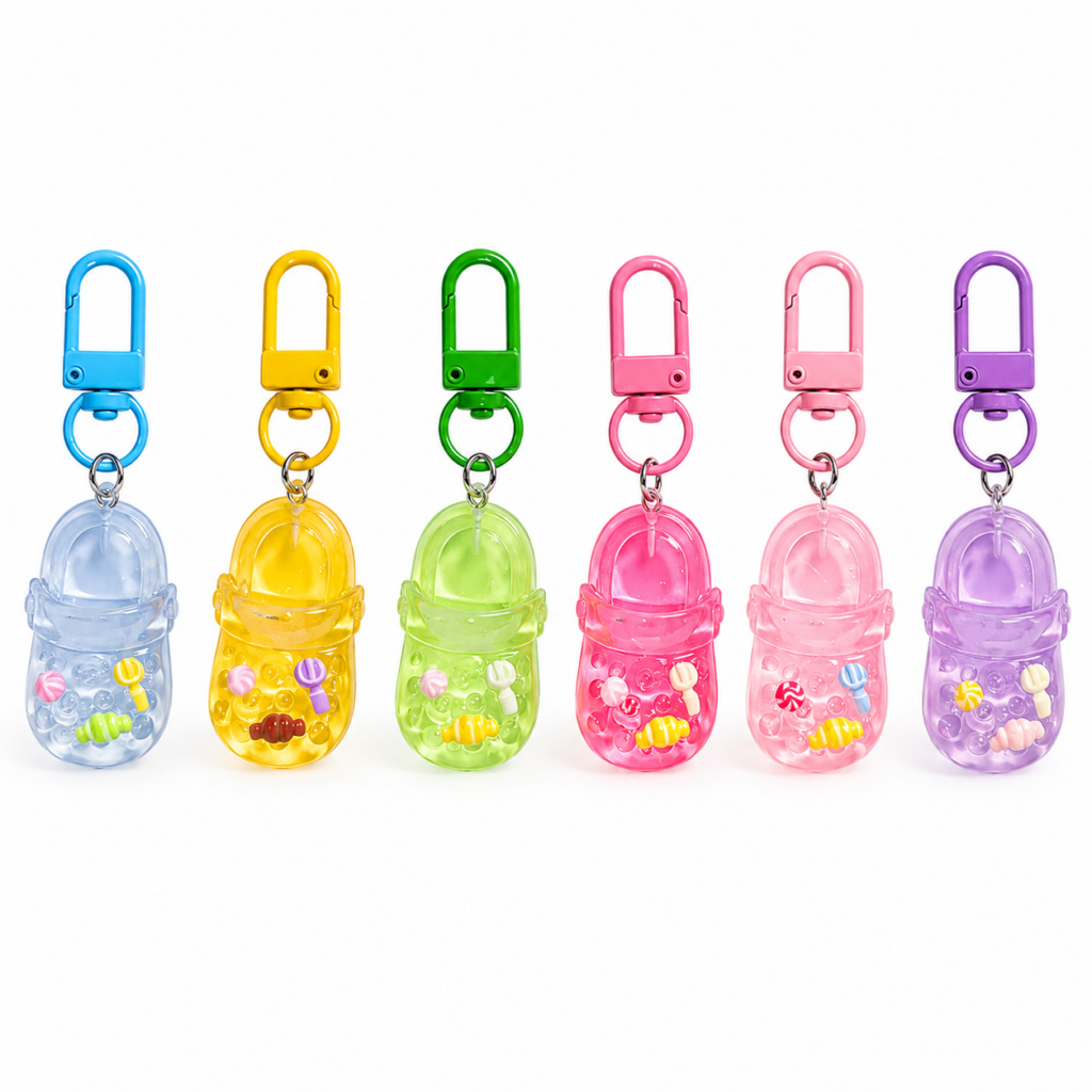 Wholesale Croc Style Shoe Keyrings – 6 Pack – Assorted Colours – Novelty Shoe Key Chains - Keyrings & Charms | The Box Shop UK