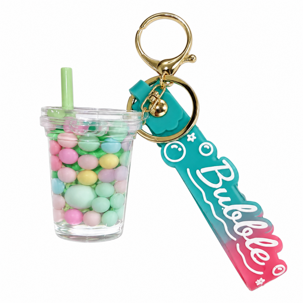 Wholesale Green Bubble Drink Keyring – 7 Pack – Novelty Bubble Tea Keychains - Keyrings & Charms | The Box Shop UK