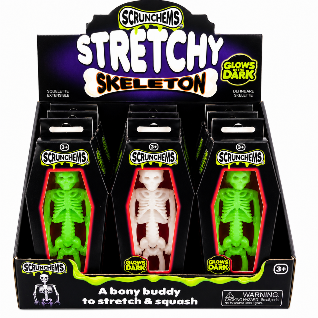 Wholesale Stretchy Glow in the Dark Skeletons – Box of 12 - Fidget Toys & Squishies | The Box Shop UK