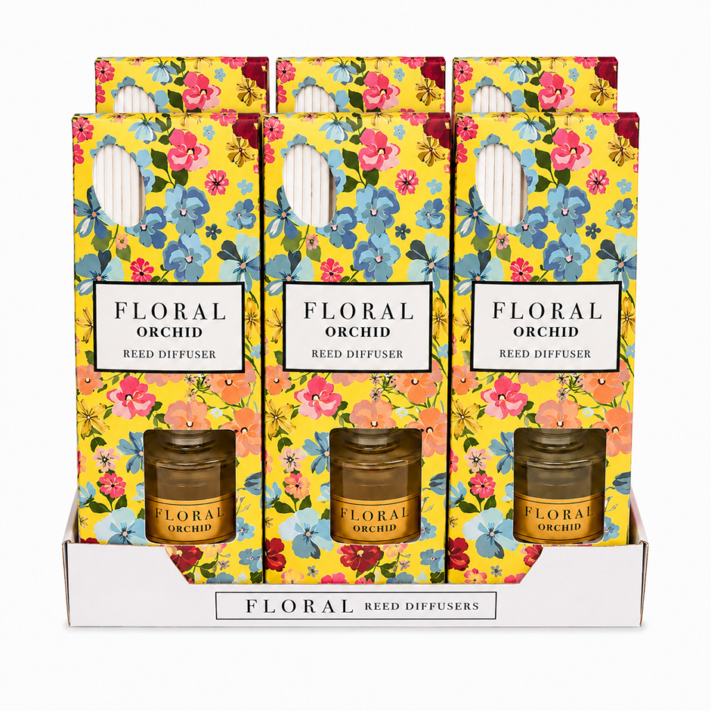 Wholesale Floral Orchid Reed Diffusers – 6 Pack Home Fragrance Gift Set - Home & Living | The Box Shop UK