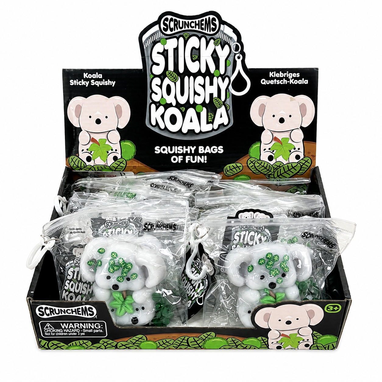 Wholesale Sticky Squishy Koala Keychains – 12 in a box