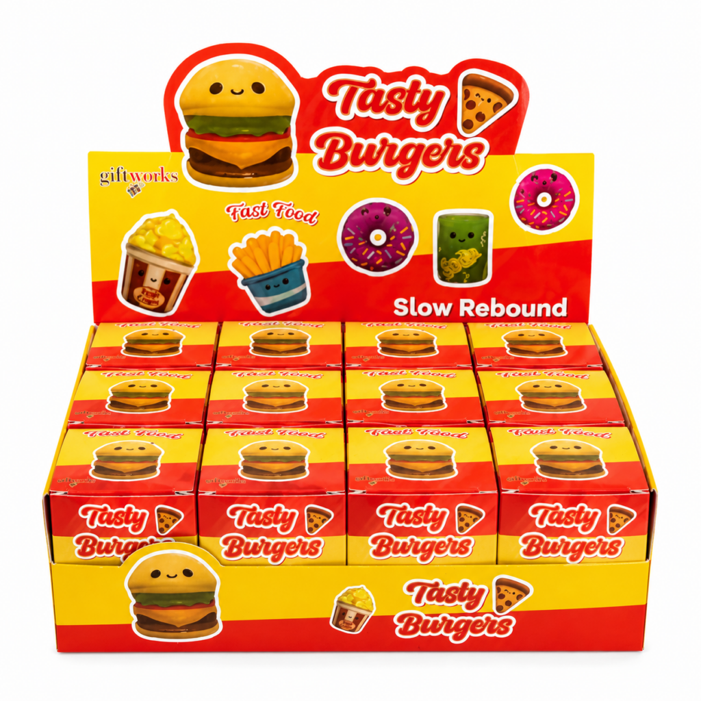 Wholesale Tasty Burgers Fast Food Slow-Rise Squishies – 12 in a Box - Fidget Toys & Squishies | The Box Shop UK