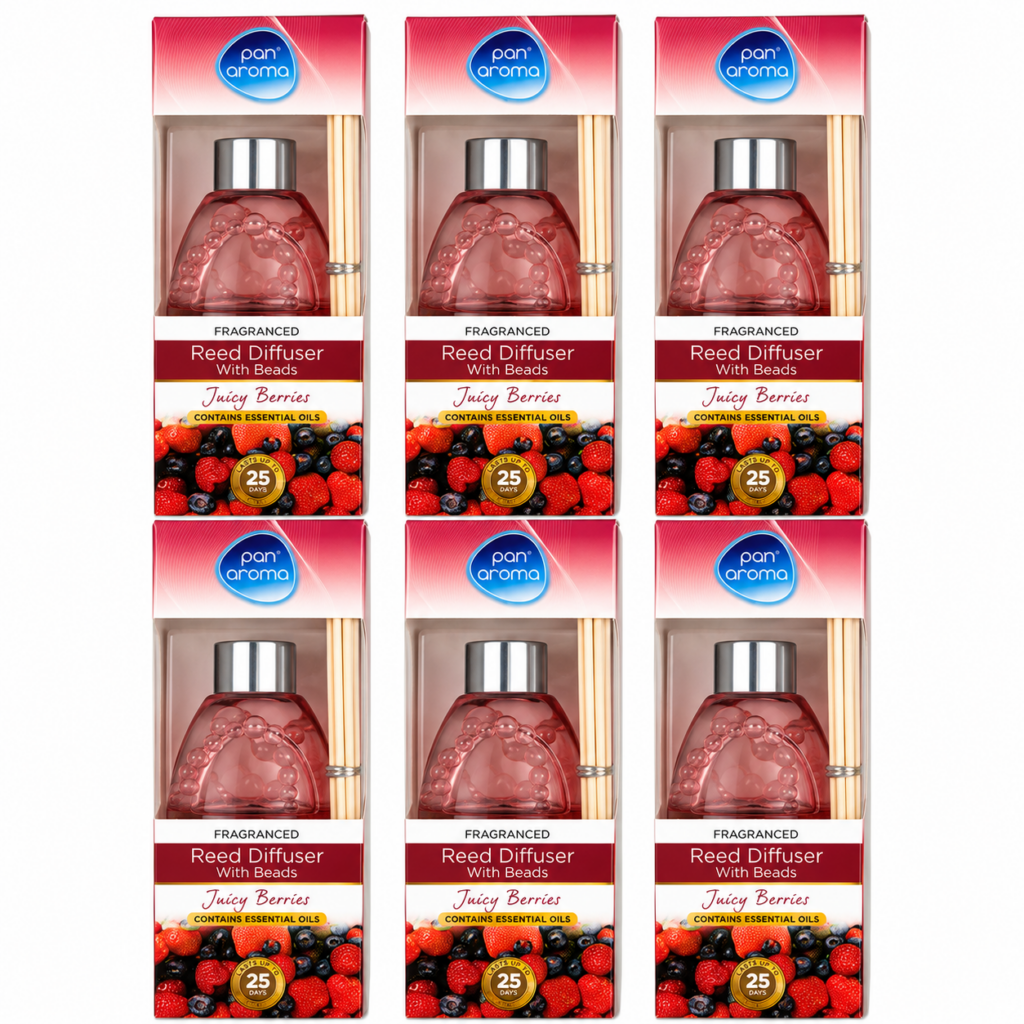 Wholesale Juicy Berries Reed Diffusers with Beads – 6 in a Box - Home & Living | The Box Shop UK