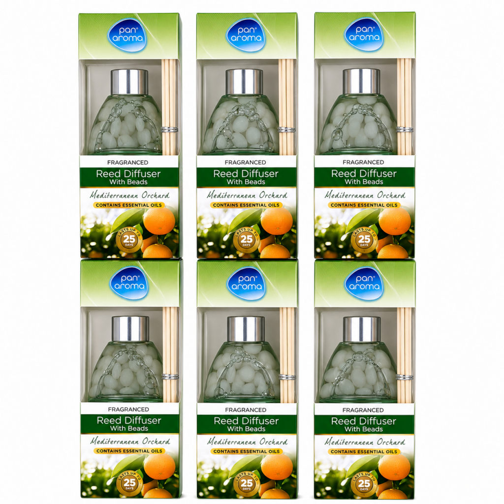 Wholesale Mediterranean Orchard Reed Diffusers with Beads – 6 in a Box - Home & Living | The Box Shop UK