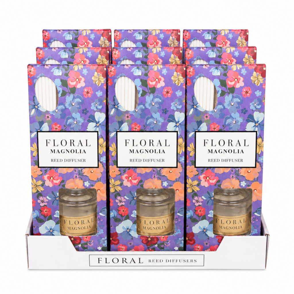 Wholesale Floral Magnolia Reed Diffusers – 6 Pack Home Fragrance Gift Set - Home & Living | The Box Shop UK