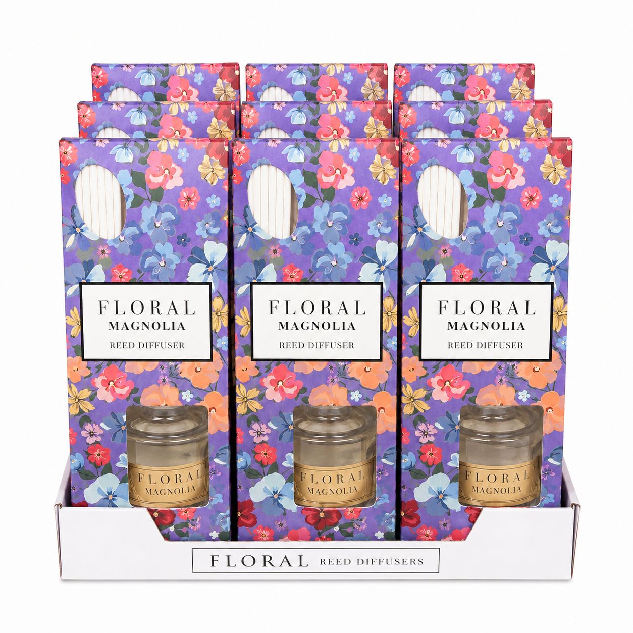 Wholesale Floral Magnolia Reed Diffusers – 6 Pack Home Fragrance Gift Set - Home & Living | The Box Shop UK