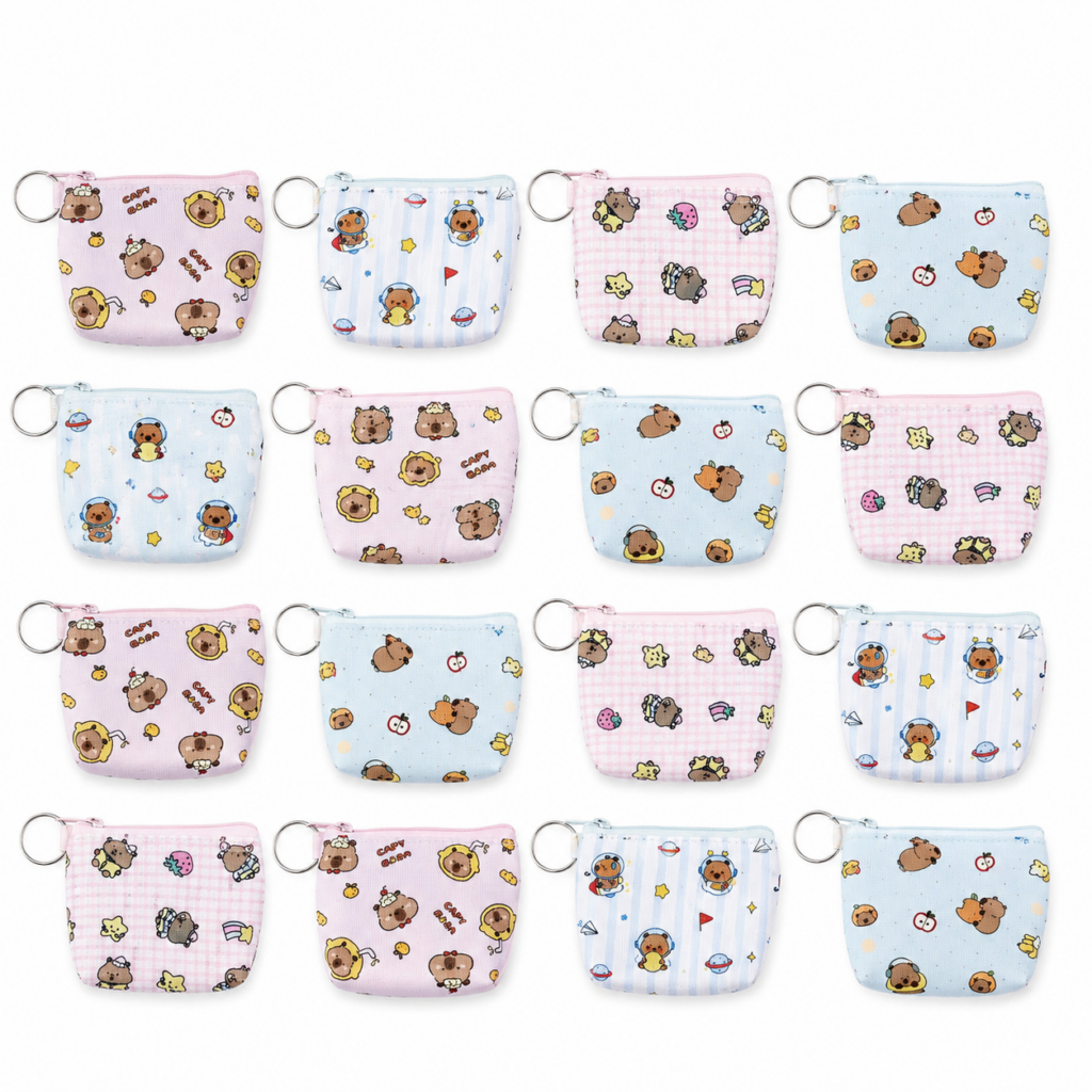 Wholesale Mini Coin Purses – 12 Pack – Various Cute Designs – Keyring Zipper Pouches - Bags & Accessories | The Box Shop UK