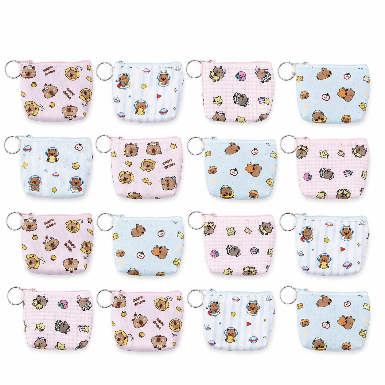 Wholesale Mini Coin Purses – 12 Pack – Various Cute Designs – Keyring Zipper Pouches - Bags & Accessories | The Box Shop UK