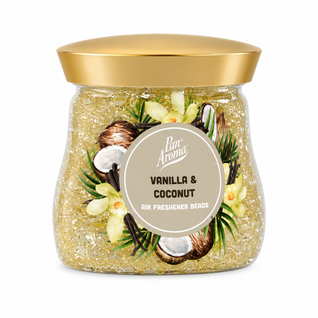 Wholesale Pan Aroma Vanilla & Coconut Air Freshener Beads – Pack of 8 Scented Gel Air Fresheners - Home & Living | The Box Shop UK