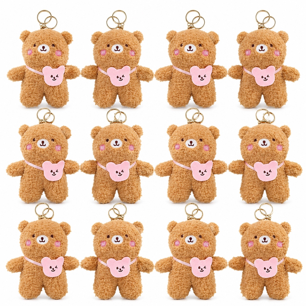 Wholesale Plush Teddy Bear Keyrings – Pack of 12 Soft Cute Bear Bag Charms - Keyrings & Charms | The Box Shop UK