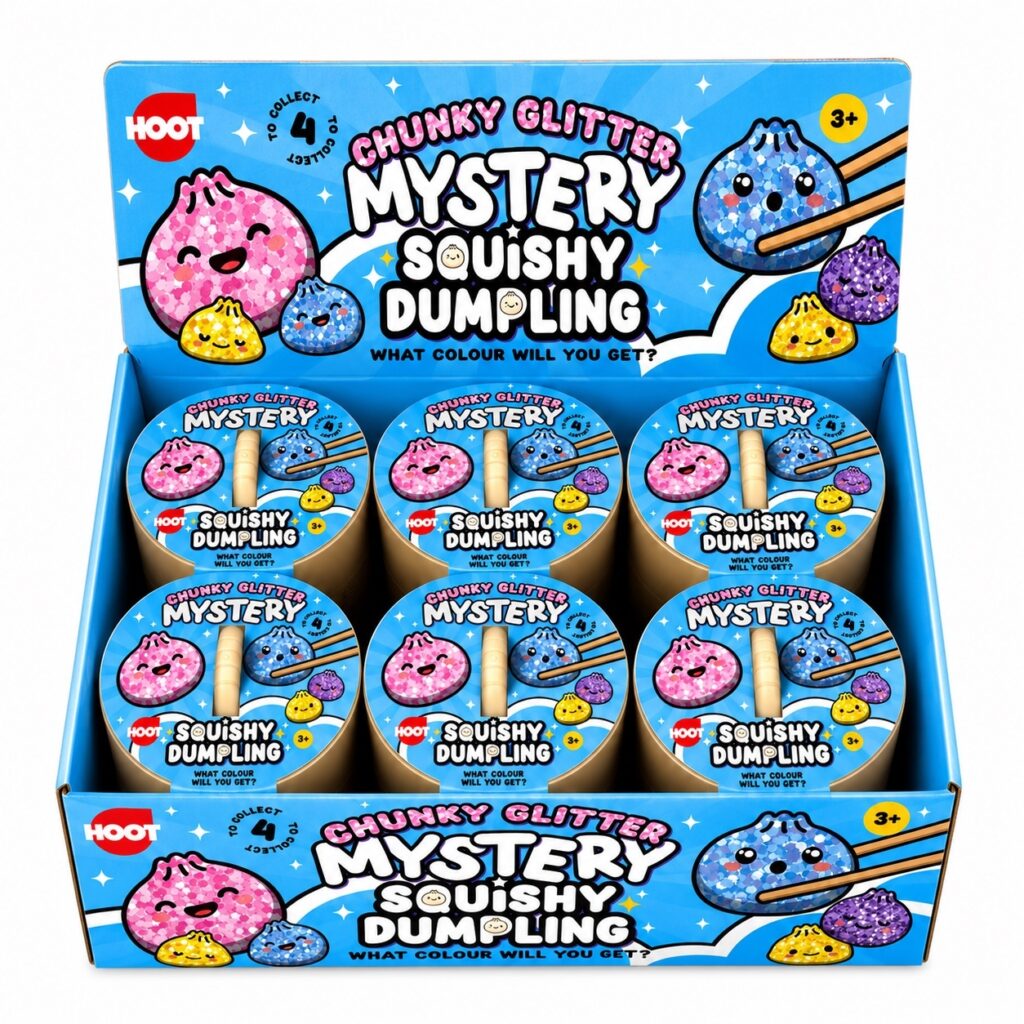 Wholesale Mystery Squishy Dumplings – Box of 12 , Chunky Glitter Squishies - Fidget Toys & Squishies | The Box Shop UK