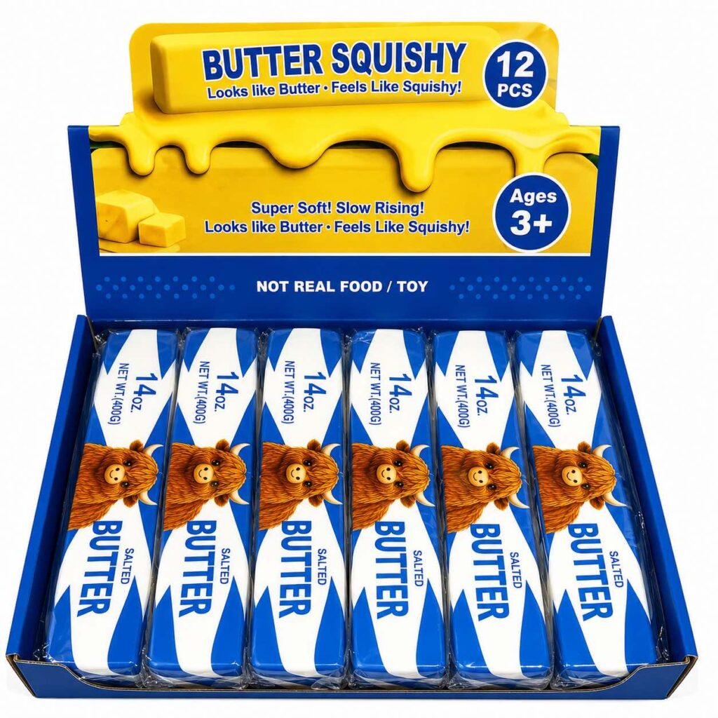Wholesale Butter Squishy – 12 in a Box - Fidget Toys & Squishies | The Box Shop UK