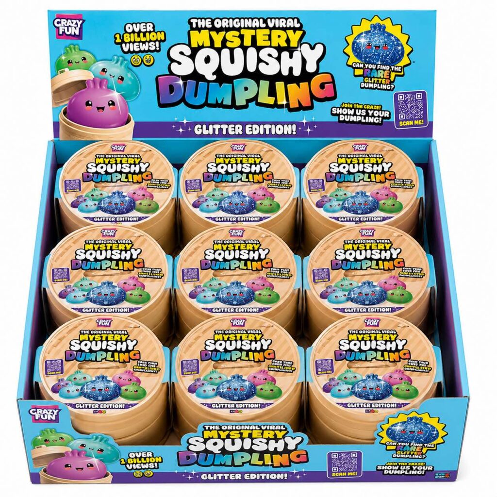 Wholesale Mystery Squishy Dumpling – Glitter Edition – 18 in a Box - Fidget Toys & Squishies | The Box Shop UK
